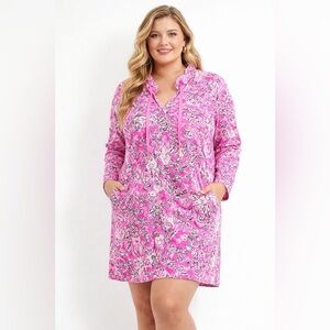 LILLY PULITZER Cassi Dress | UPF 50+ Plumeria Pink XXL